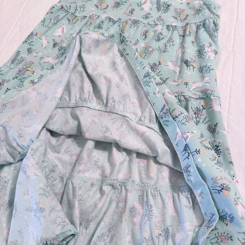 Ruffle Butts Girls Dress Size 8 Floral Bunnies Spring Summer Cotton Knit EUC - Picture 6 of 7